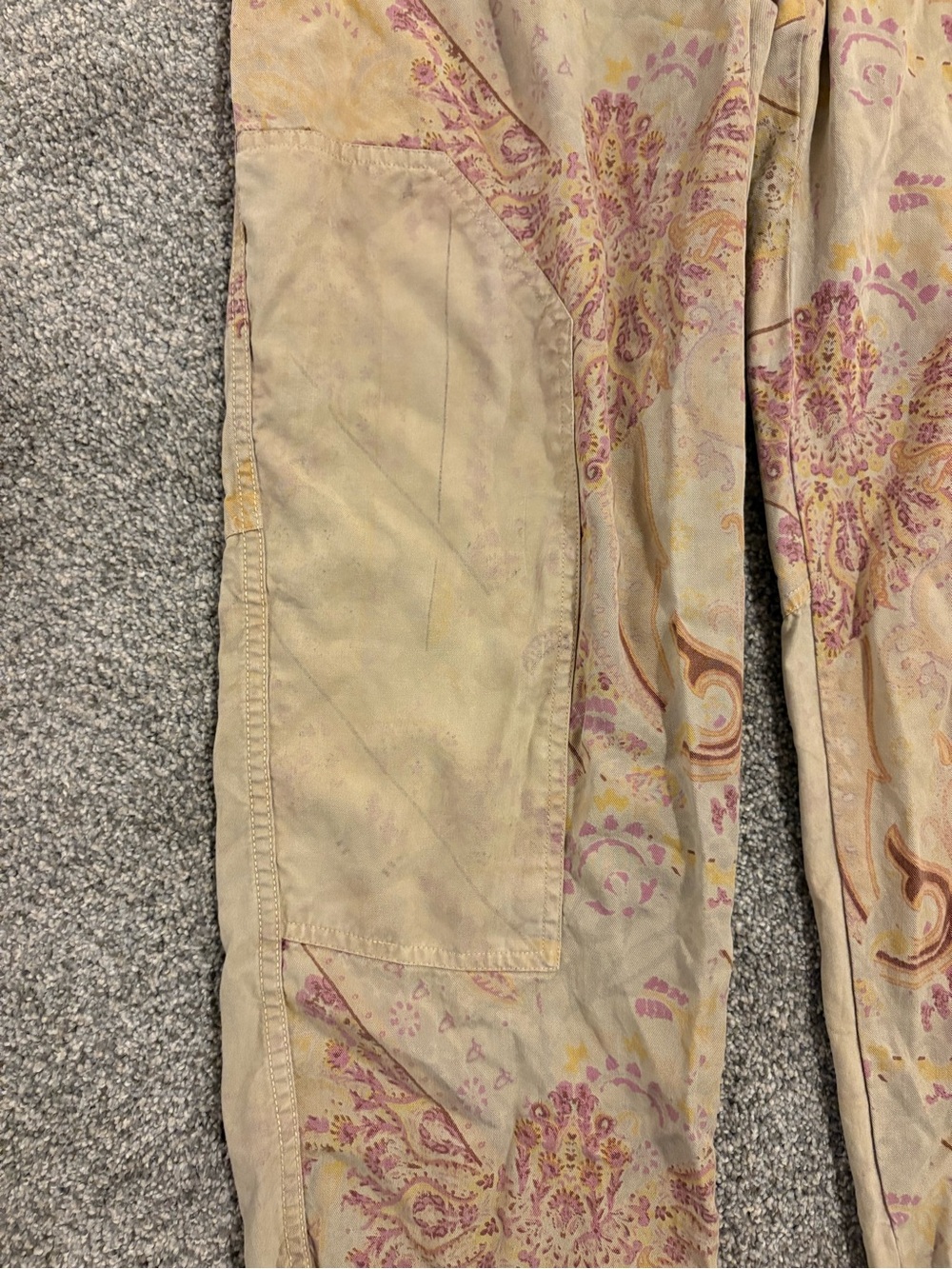 Women’s Sundance Casual Drawstring Pants in Beige Paisley - Picture 2 of 4